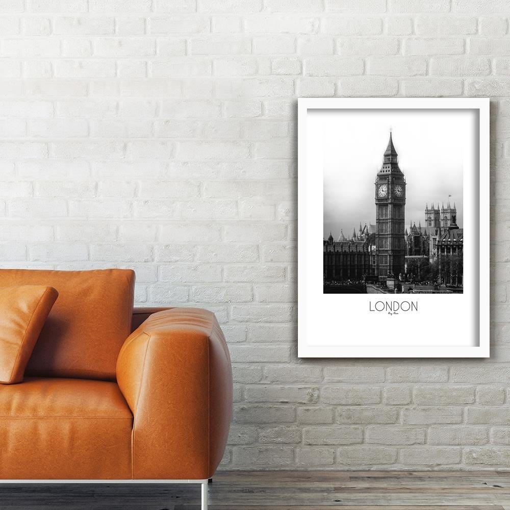 Glezna baltā rāmī - Big Ben London  Home Trends DECO