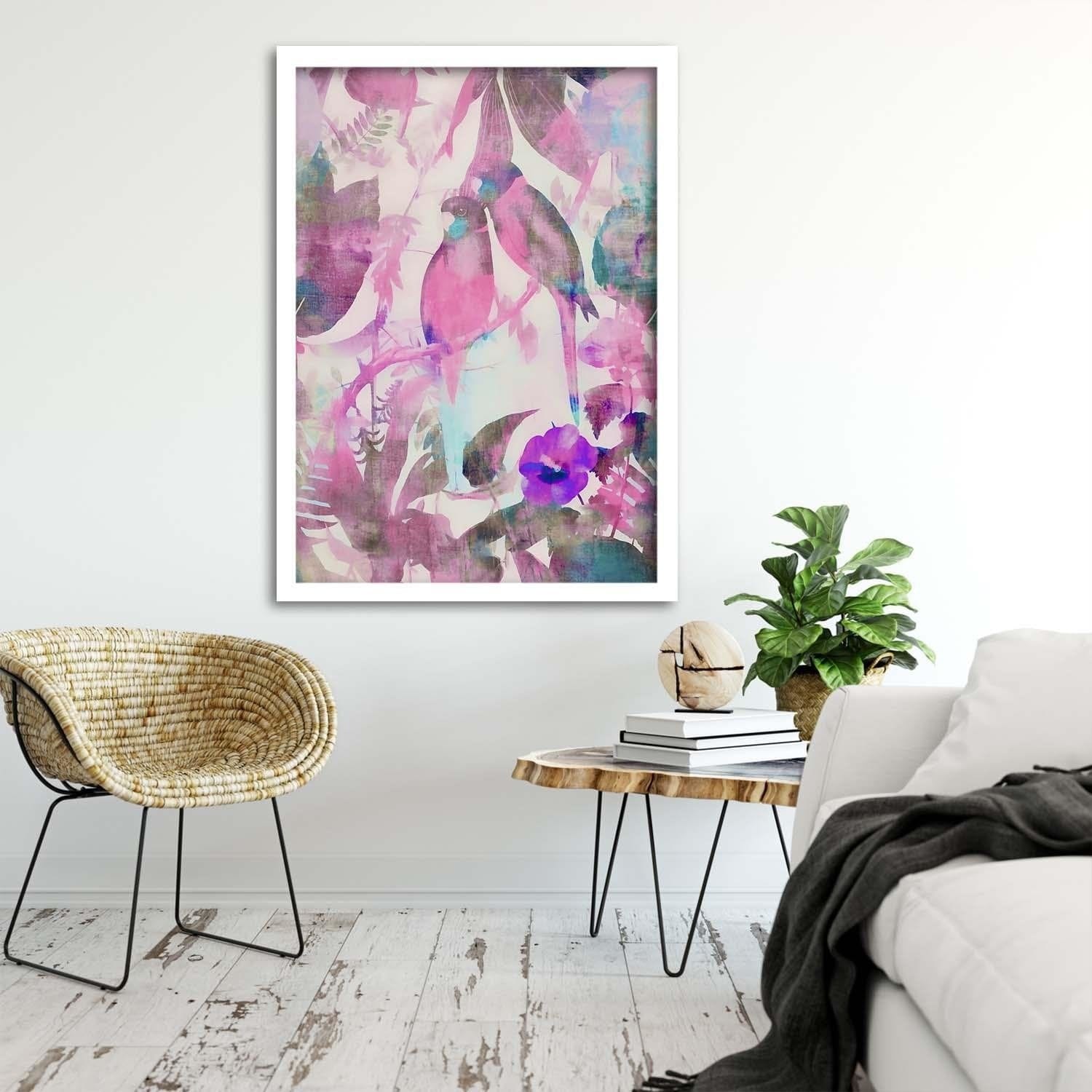 Glezna baltā rāmī - Bird Courtship  Home Trends DECO