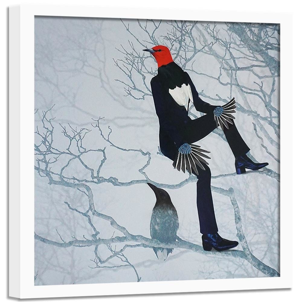 Glezna baltā rāmī - Bird Man  Home Trends DECO