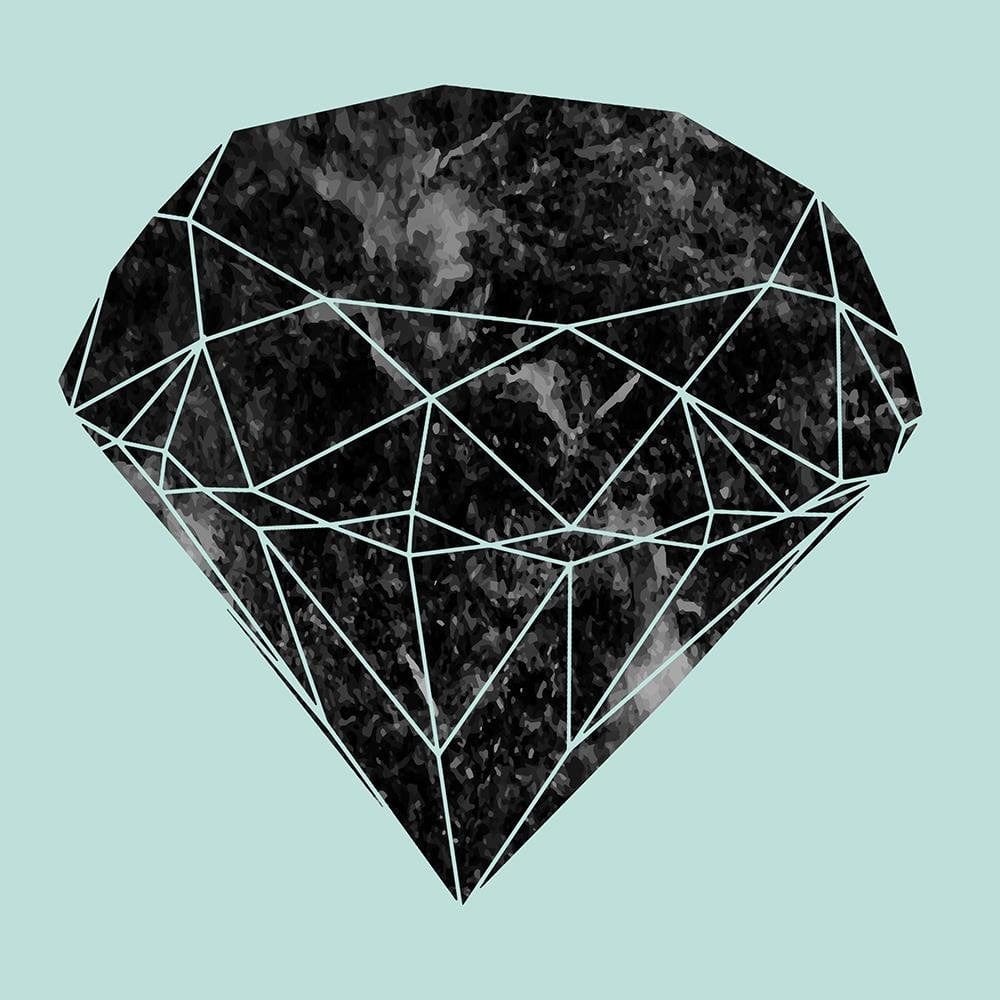 Glezna baltā rāmī - Black Diamond On A Blue Background  Home Trends DECO