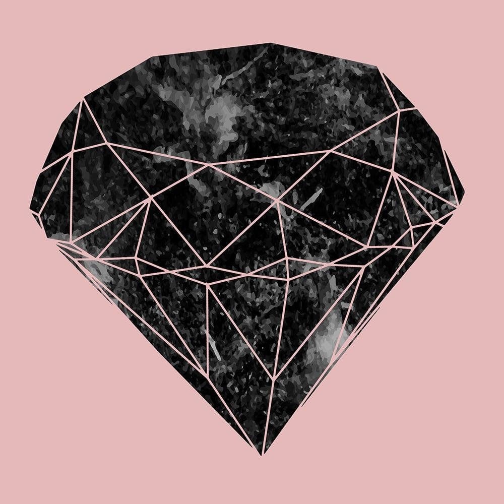 Glezna baltā rāmī - Black Diamond On A Pink Background  Home Trends DECO