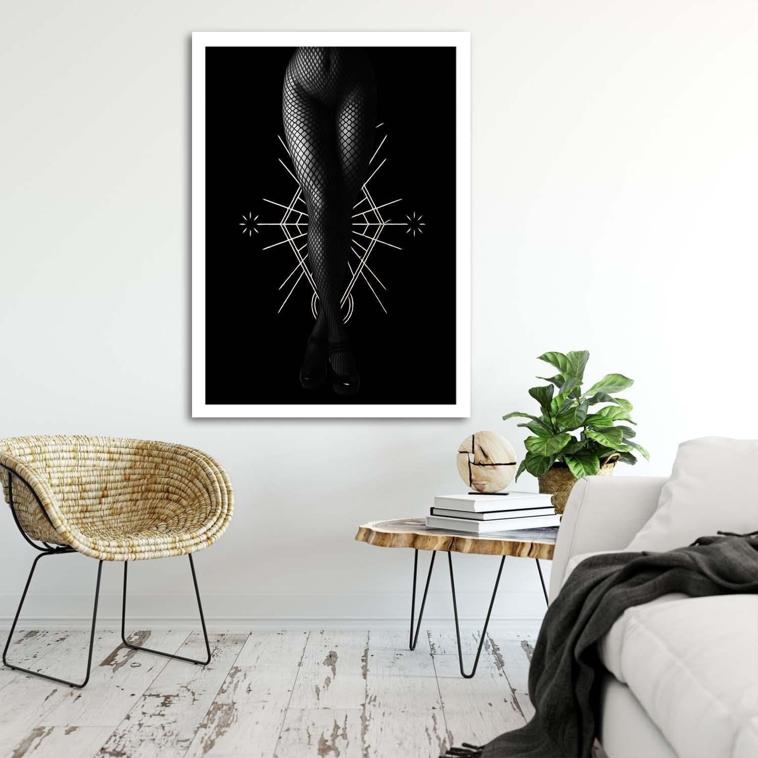 Glezna baltā rāmī - Black Stockings  Home Trends DECO