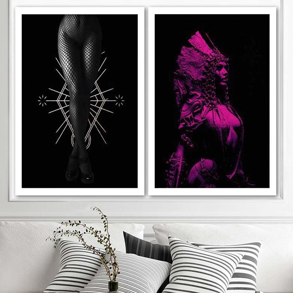 Glezna baltā rāmī - Black Stockings  Home Trends DECO