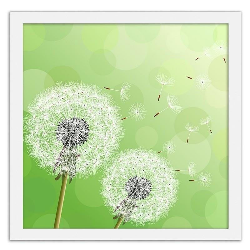 Glezna baltā rāmī - Blower on green background  Home Trends DECO