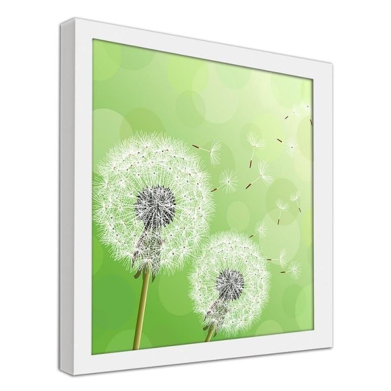 Glezna baltā rāmī - Blower on green background  Home Trends DECO