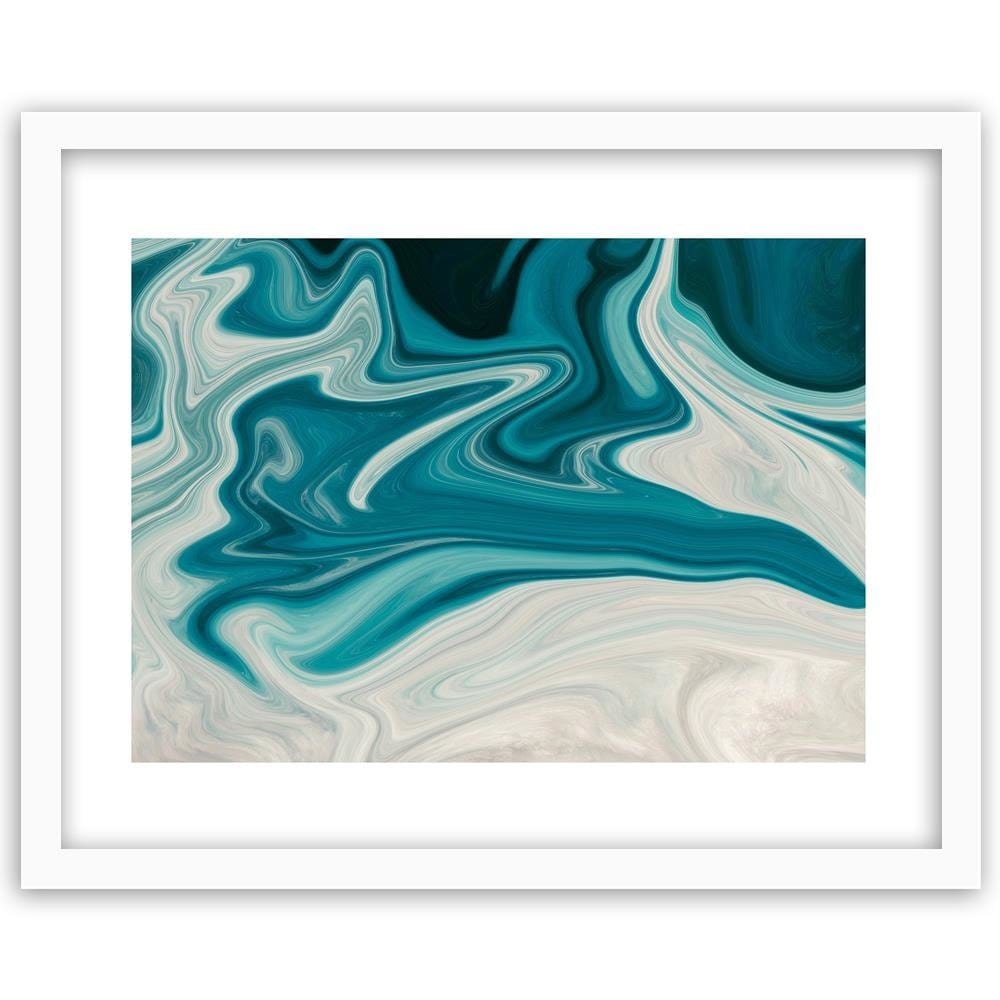 Glezna baltā rāmī - Blue Abstraction  Home Trends DECO