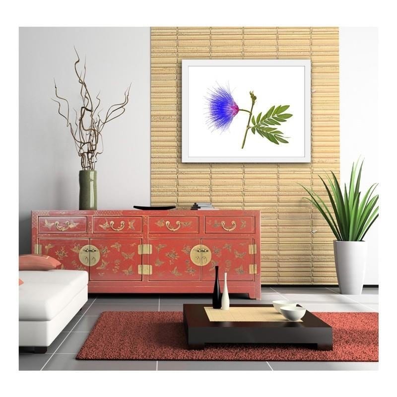 Glezna baltā rāmī - Blue and pink flower  Home Trends DECO