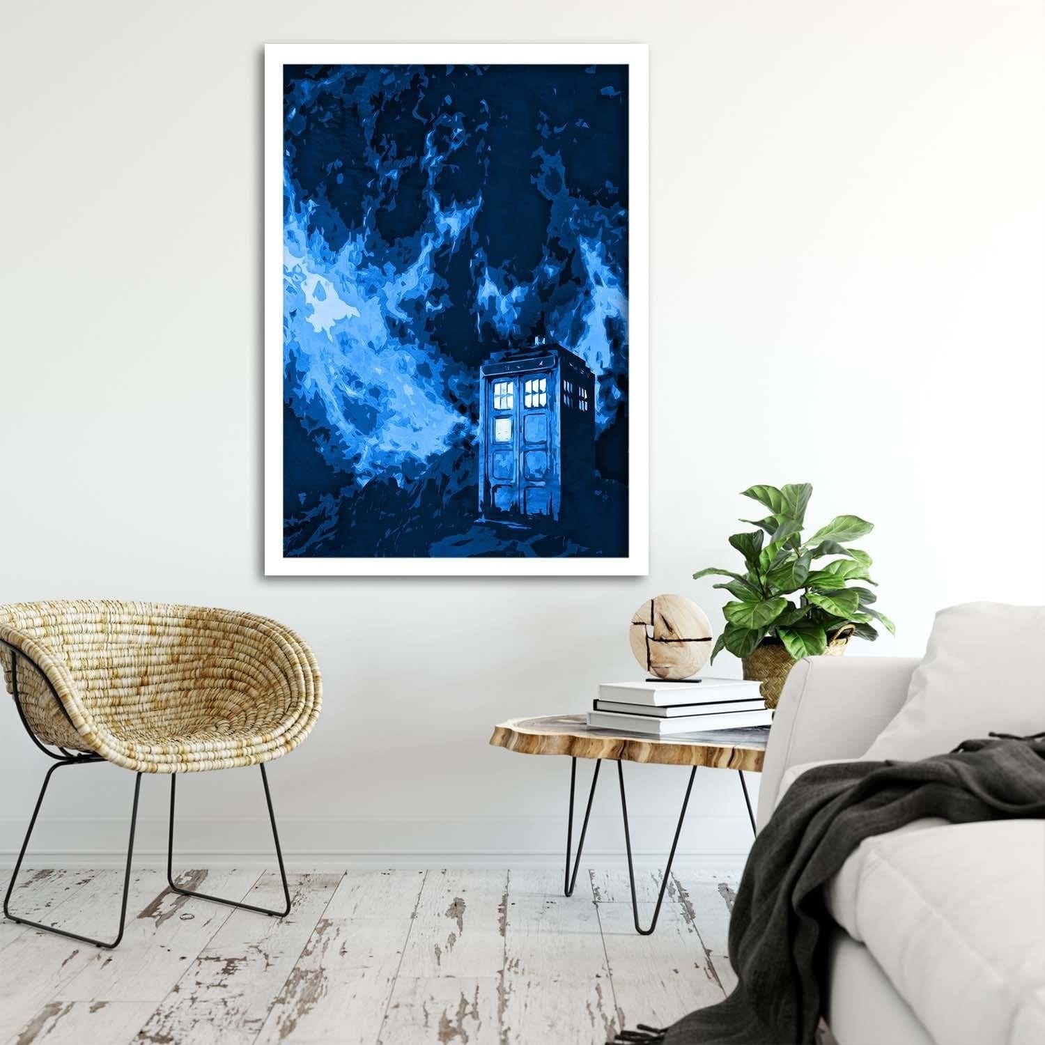 Glezna baltā rāmī - Blue Building  Home Trends DECO