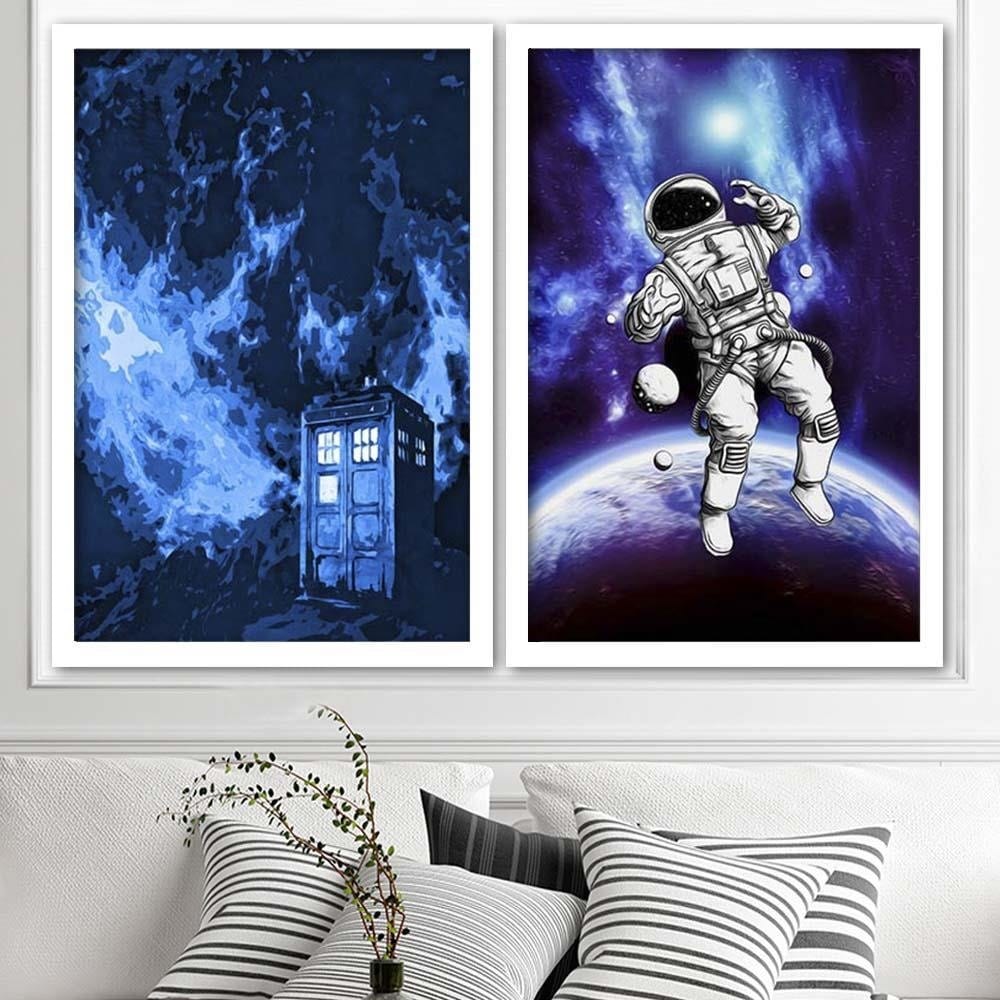 Glezna baltā rāmī - Blue Building  Home Trends DECO