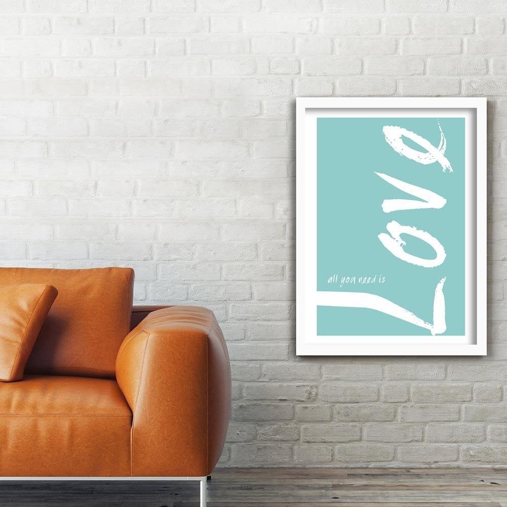 Glezna baltā rāmī - Blue Love  Home Trends DECO
