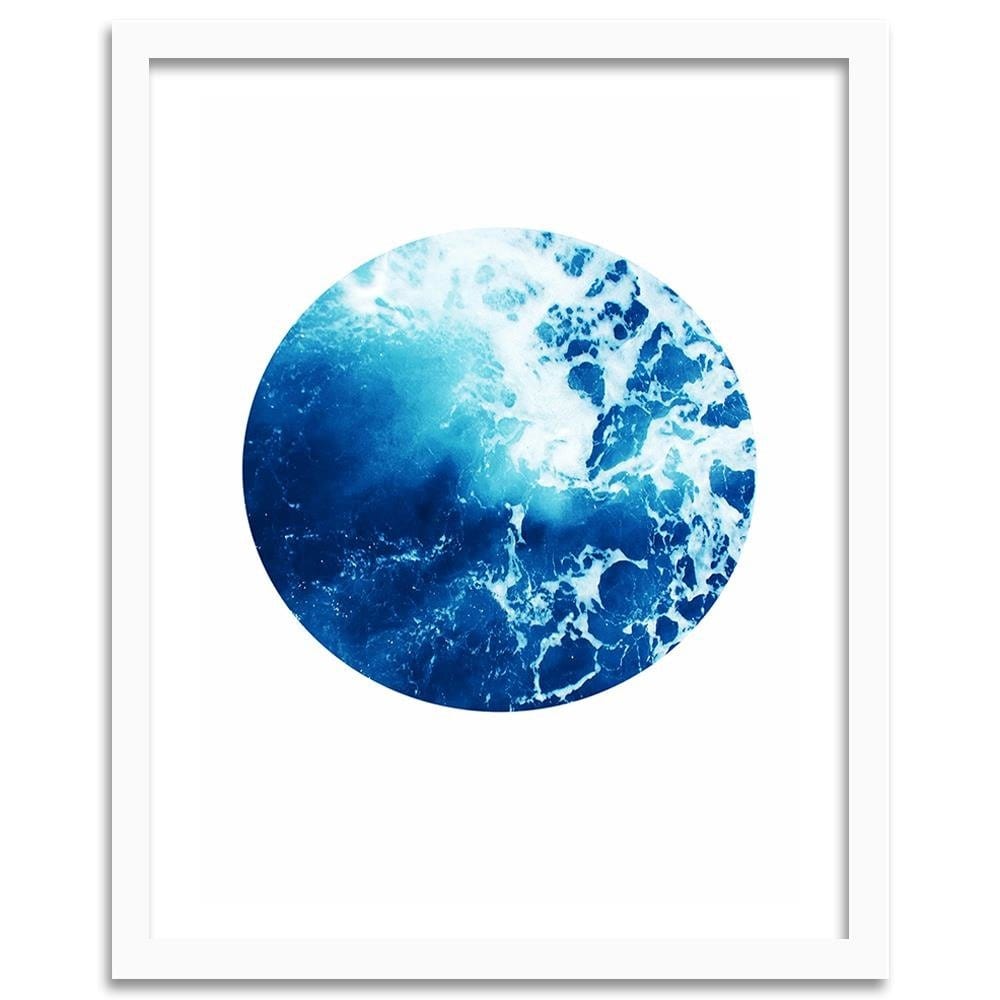 Glezna baltā rāmī - Blue Waves  Home Trends DECO