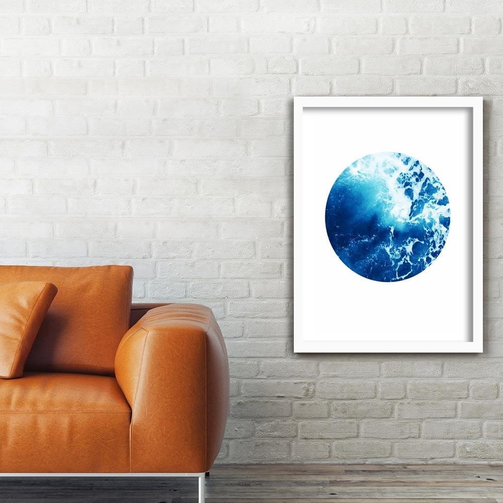 Glezna baltā rāmī - Blue Waves  Home Trends DECO