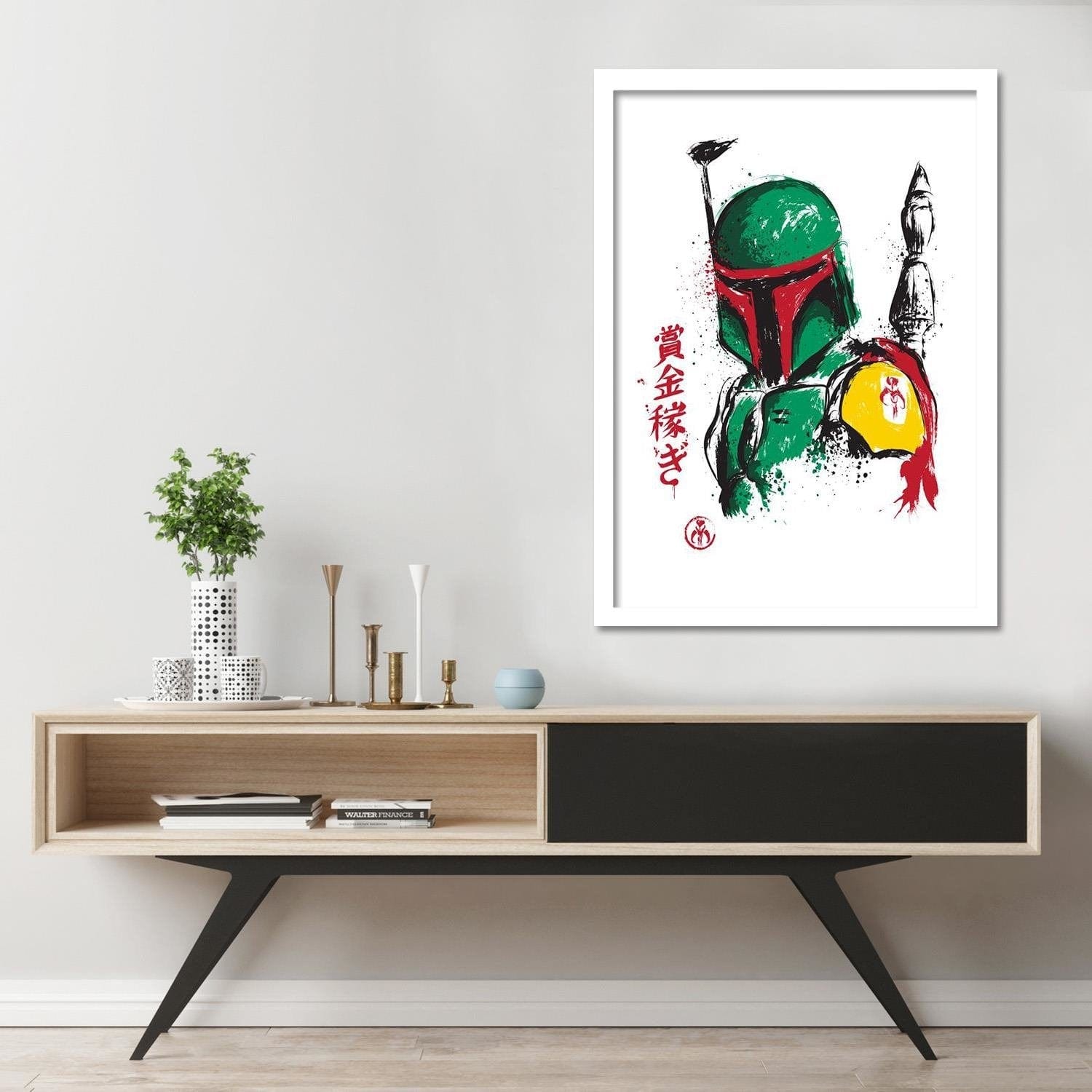 Glezna baltā rāmī - Bounty Hunter Green  Home Trends DECO