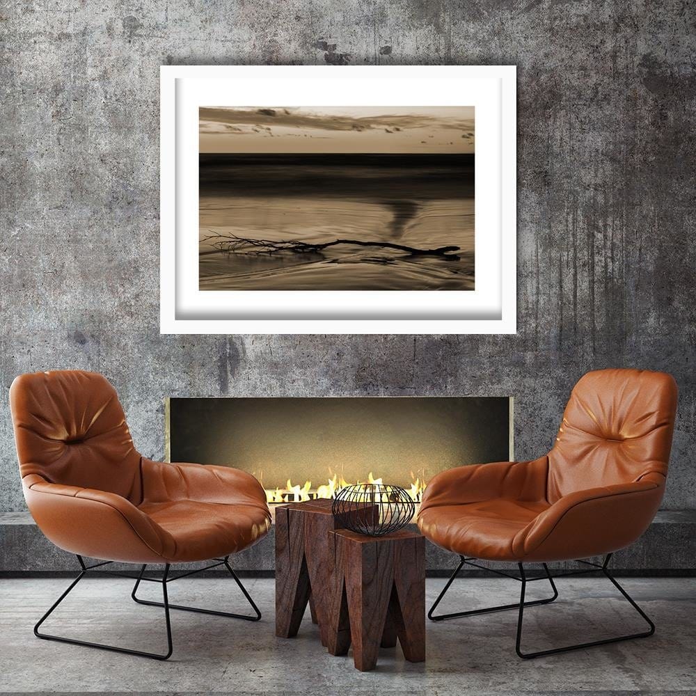 Glezna baltā rāmī - Branch Water 1  Home Trends DECO