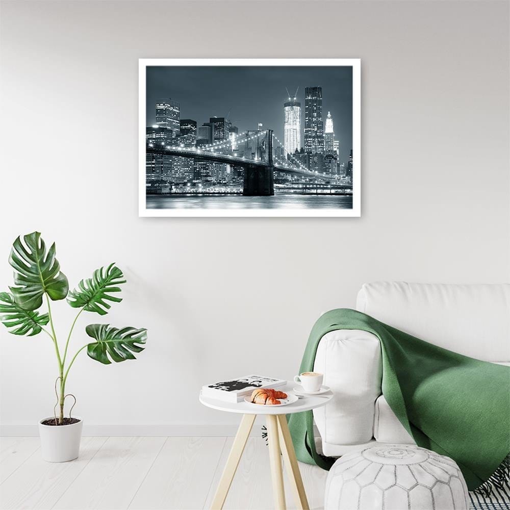Glezna baltā rāmī - Bridge And The City  Home Trends DECO