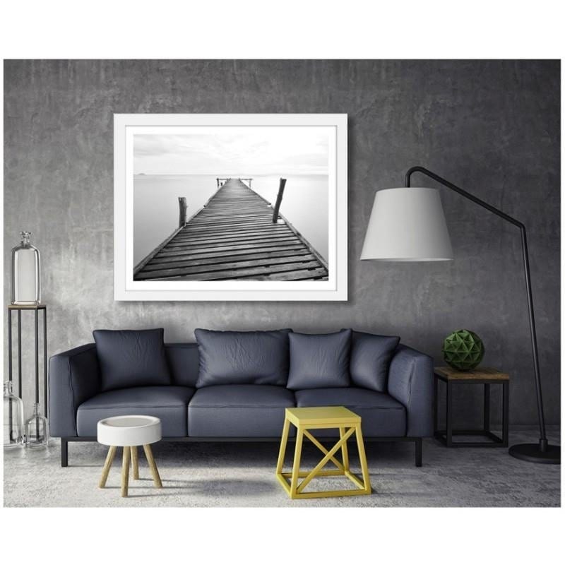 Glezna baltā rāmī - Bridge over water  Home Trends DECO