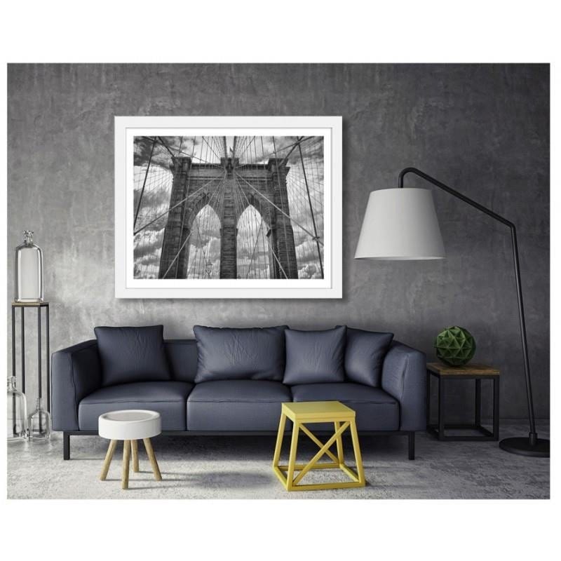 Glezna baltā rāmī - Brooklyn Bridge  Home Trends DECO