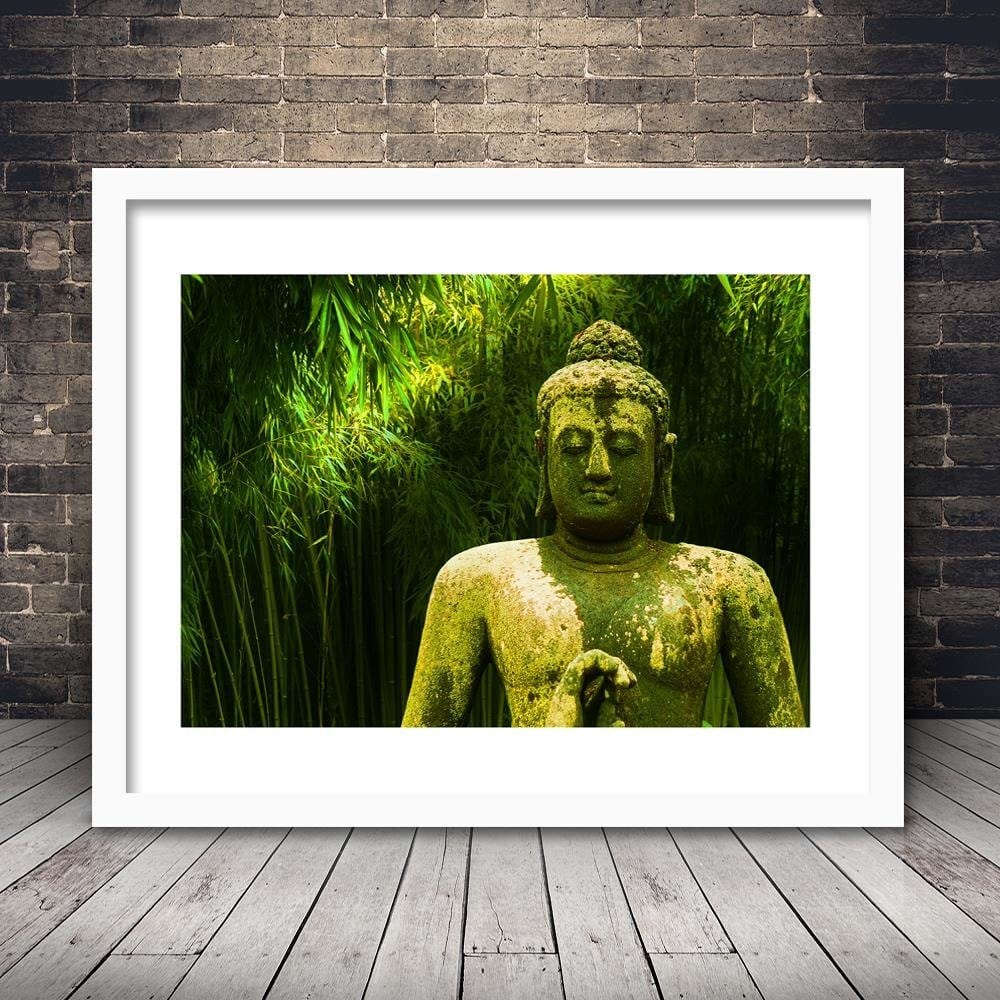 Glezna baltā rāmī - Buddha 4 Of Bamboos  Home Trends DECO
