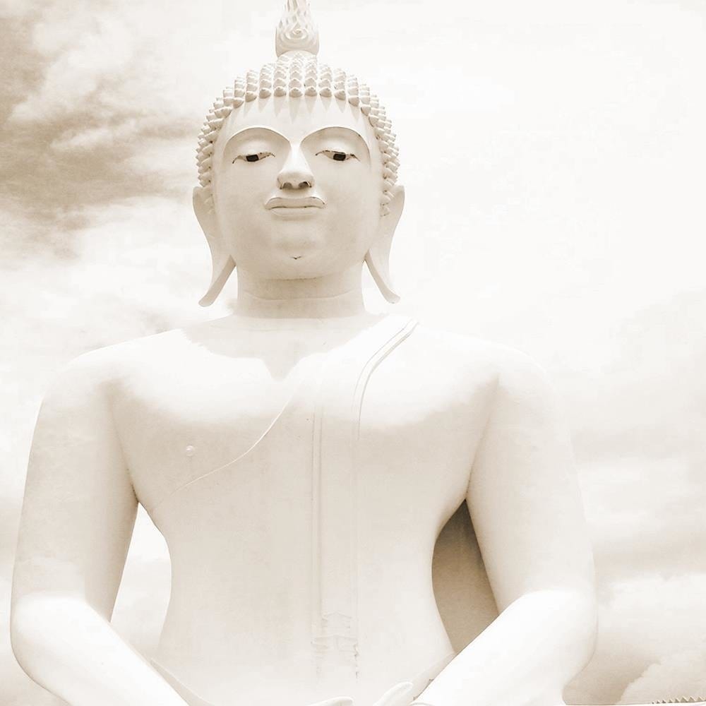 Glezna baltā rāmī - Buddha And The Sky  Home Trends DECO