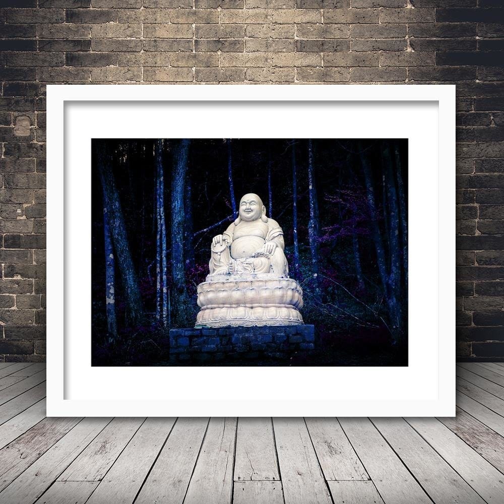 Glezna baltā rāmī - Buddha In The Forest  Home Trends DECO
