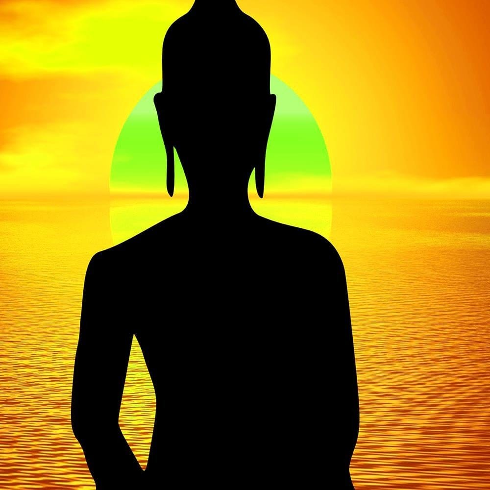 Glezna baltā rāmī - Buddha Meditation  Home Trends DECO