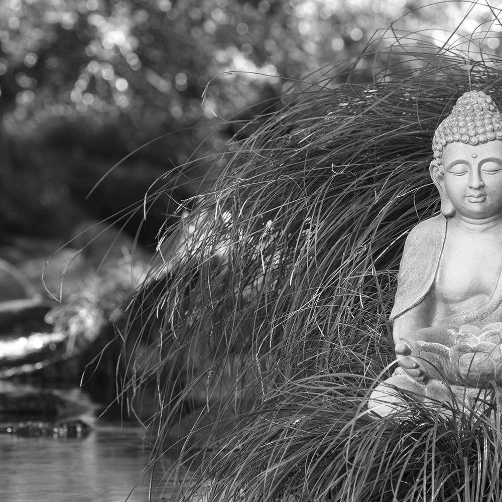 Glezna baltā rāmī - Buddha Over The Stream  Home Trends DECO