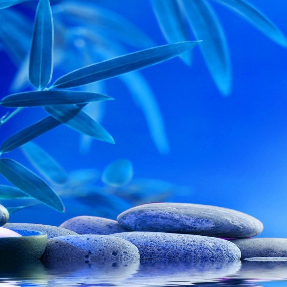 Glezna baltā rāmī - Buddha Over The Water On The Rocks  Home Trends DECO