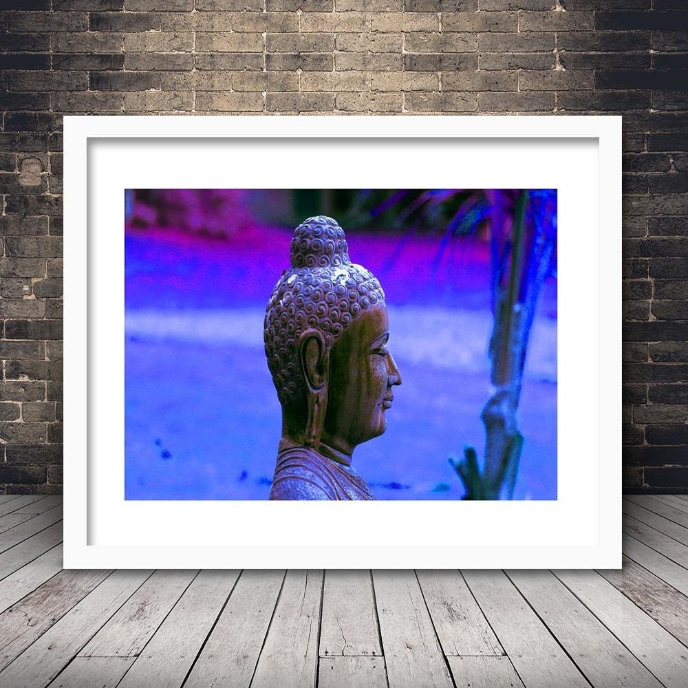 Glezna baltā rāmī - Buddha Profile  Home Trends DECO