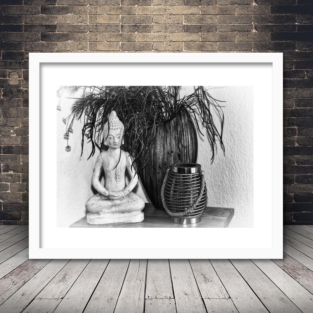 Glezna baltā rāmī - Buddha Vase With Black And White  Home Trends DECO