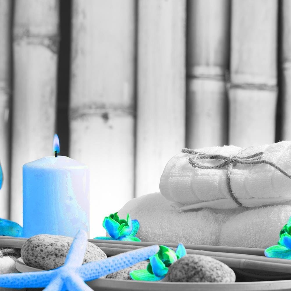 Glezna baltā rāmī - Buddha With Candle  Home Trends DECO