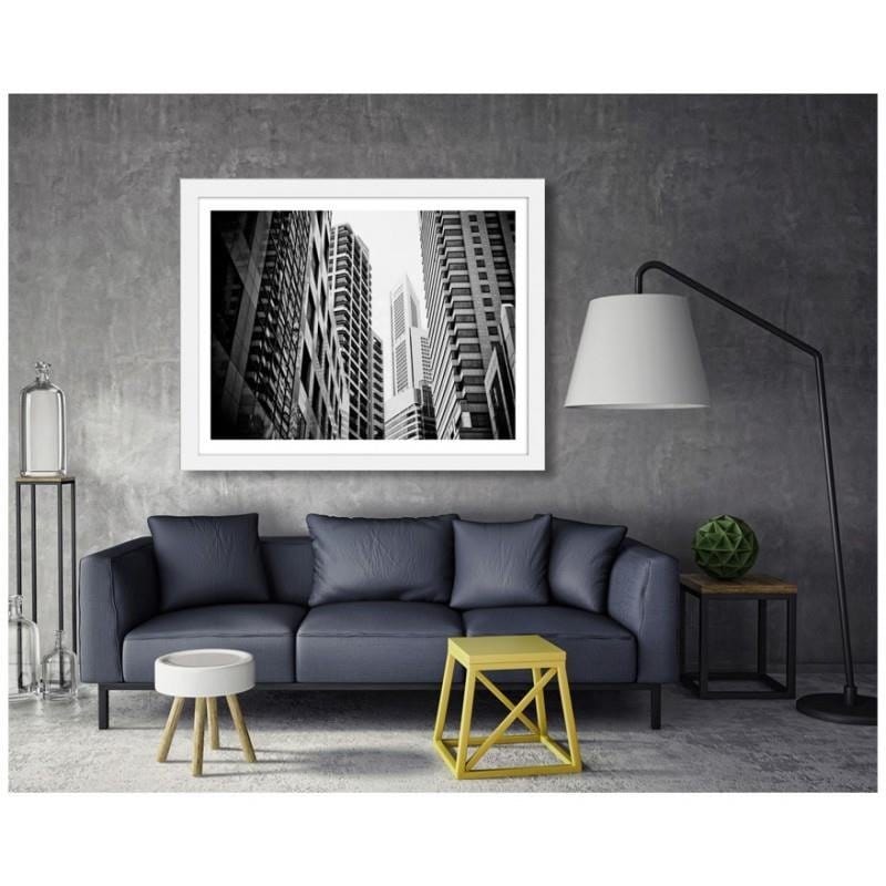 Glezna baltā rāmī - Buildings in the city  Home Trends DECO