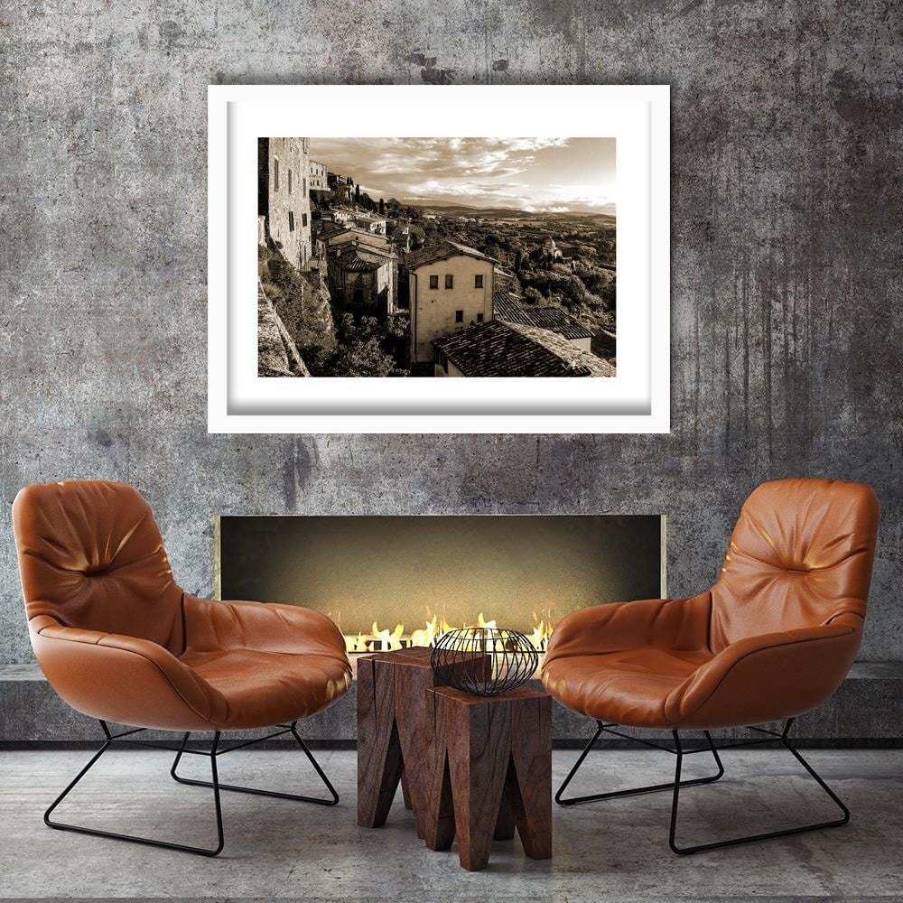 Glezna baltā rāmī - Buildings In Tuscany 1  Home Trends DECO