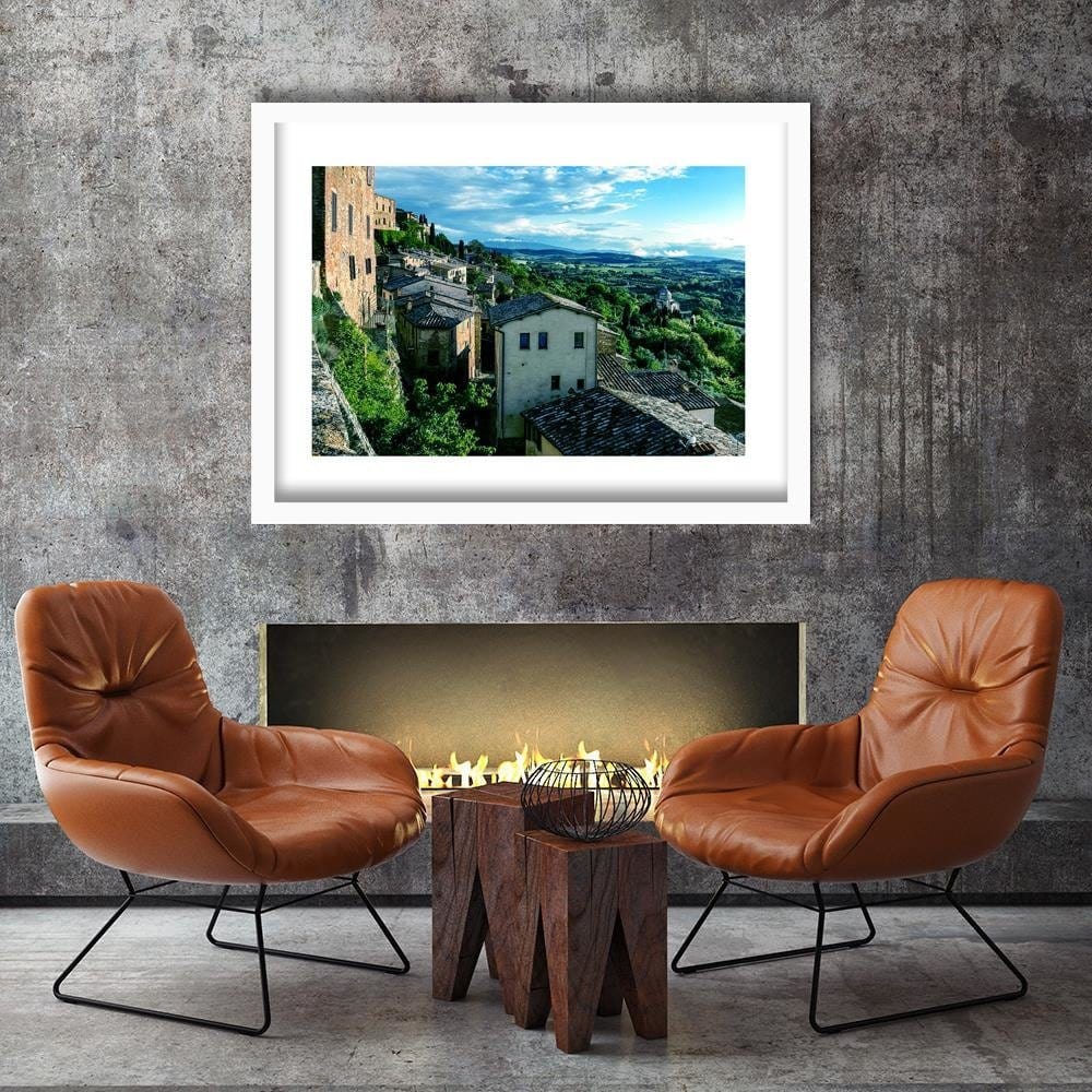 Glezna baltā rāmī - Buildings In Tuscany 4  Home Trends DECO