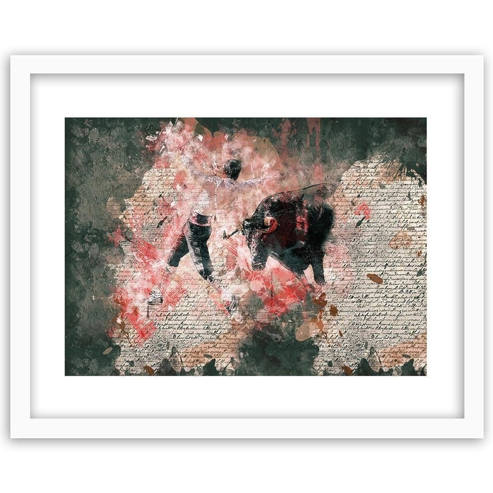Glezna baltā rāmī - Bullfighting Abstraction  Home Trends DECO
