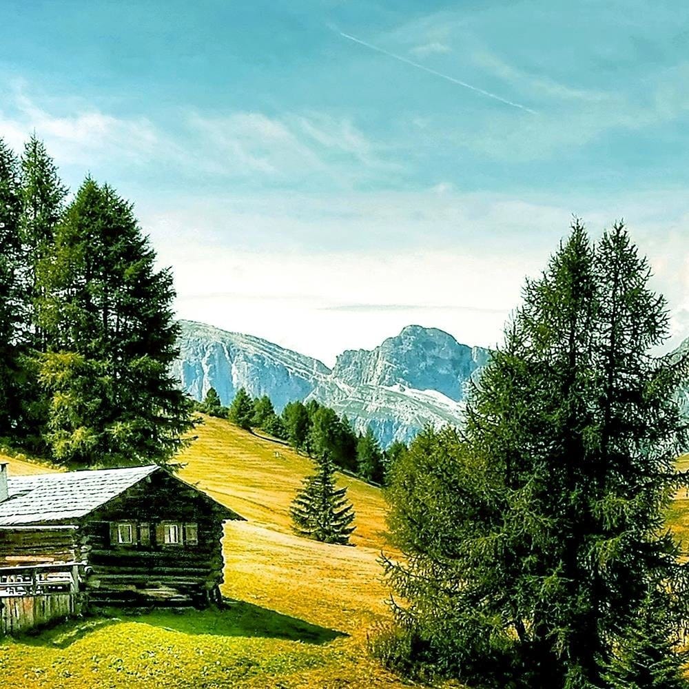 Glezna baltā rāmī - Cabin In The Mountains 4  Home Trends DECO