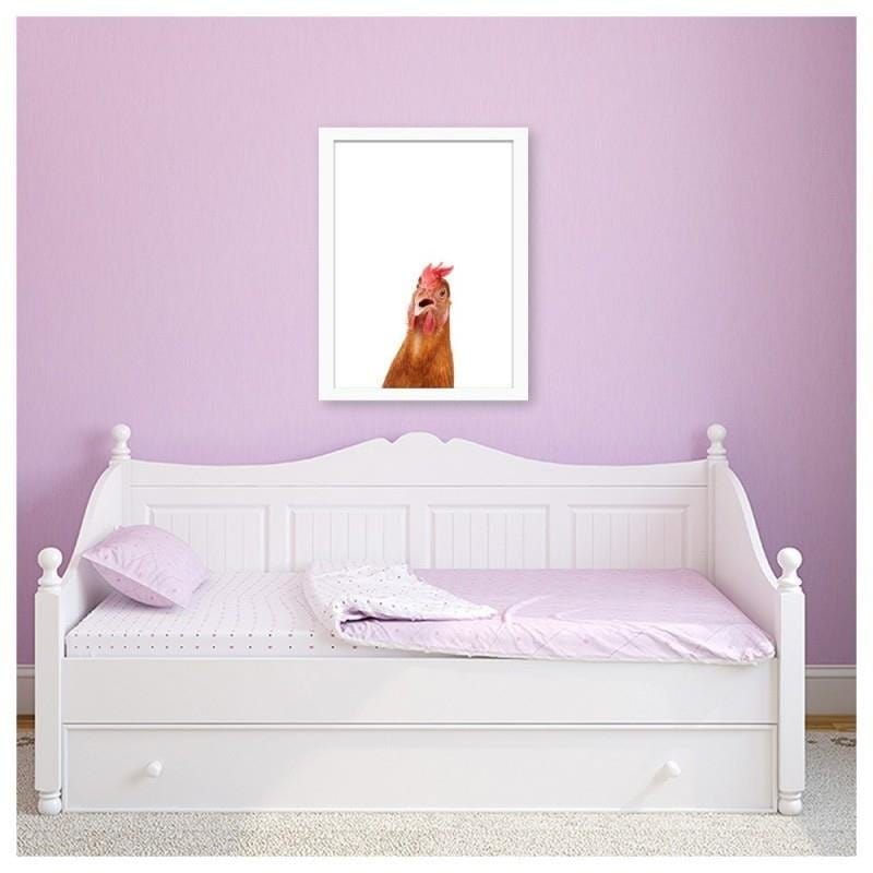 Glezna baltā rāmī - Chicken small photo hidden  Home Trends DECO