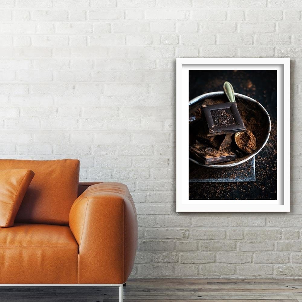 Glezna baltā rāmī - Cinnamon And Chocolate  Home Trends DECO