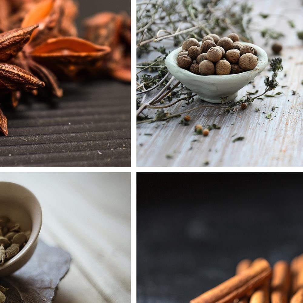 Glezna baltā rāmī - Cinnamon Cardamom Spice  Home Trends DECO