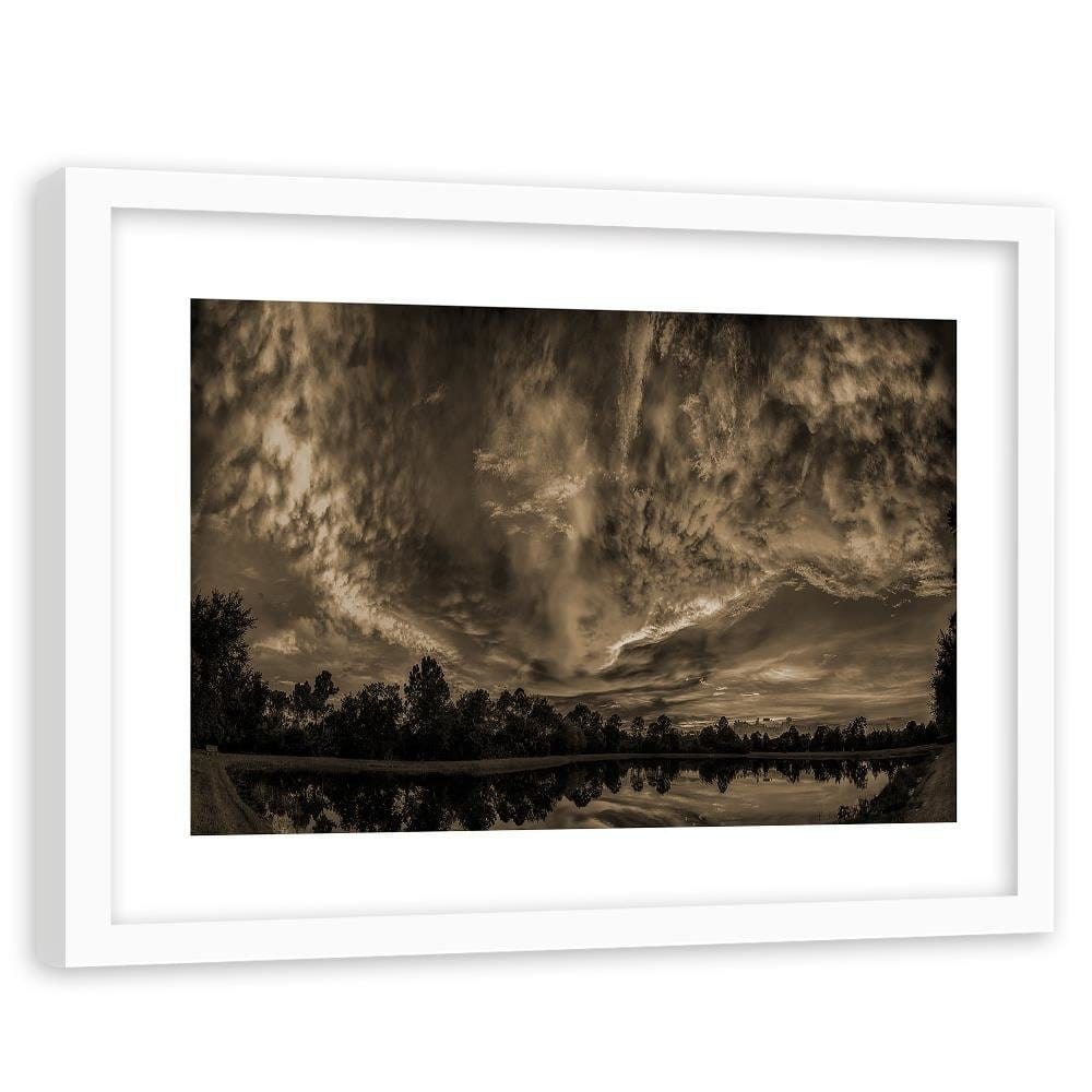 Glezna baltā rāmī - Clouds In The Sky 1  Home Trends DECO