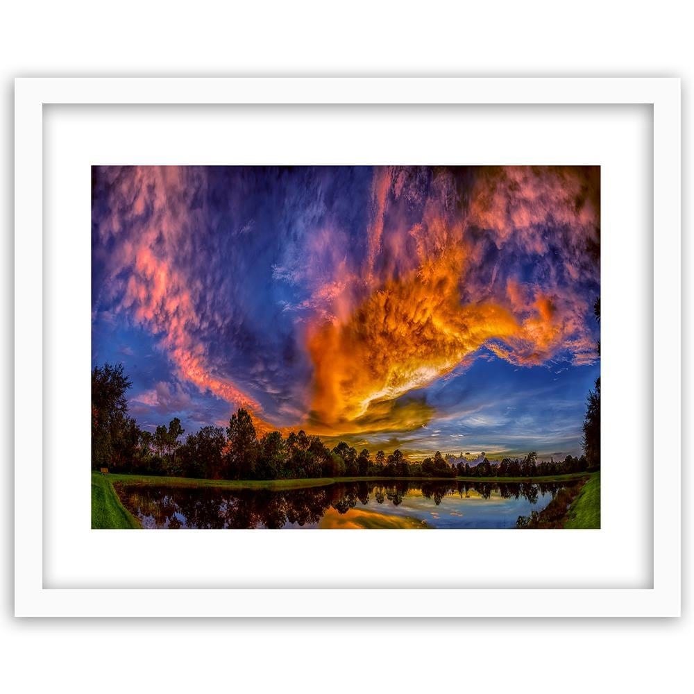Glezna baltā rāmī - Clouds In The Sky 3  Home Trends DECO