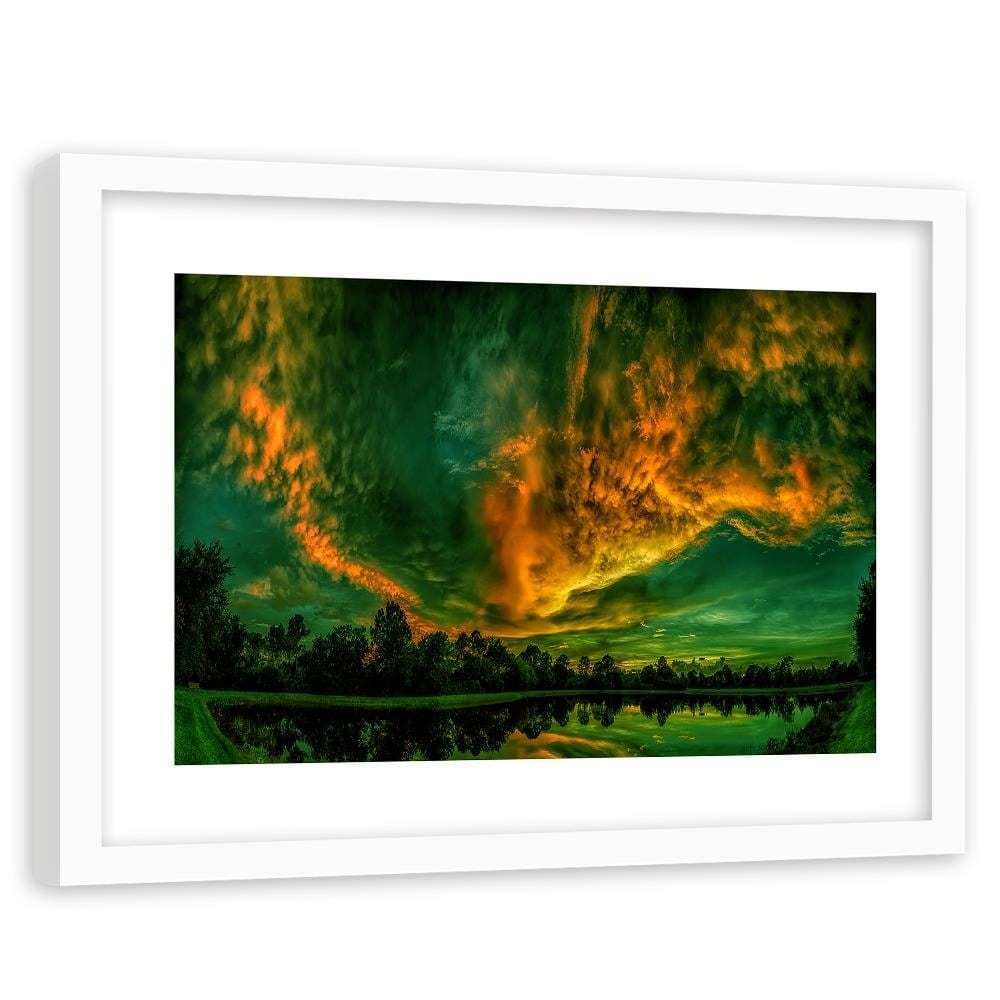 Glezna baltā rāmī - Clouds In The Sky 4  Home Trends DECO