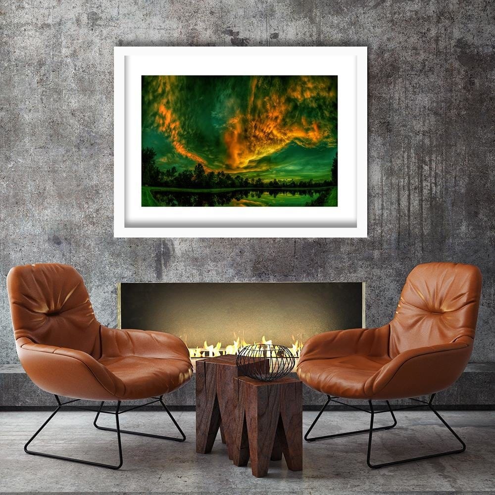 Glezna baltā rāmī - Clouds In The Sky 4  Home Trends DECO