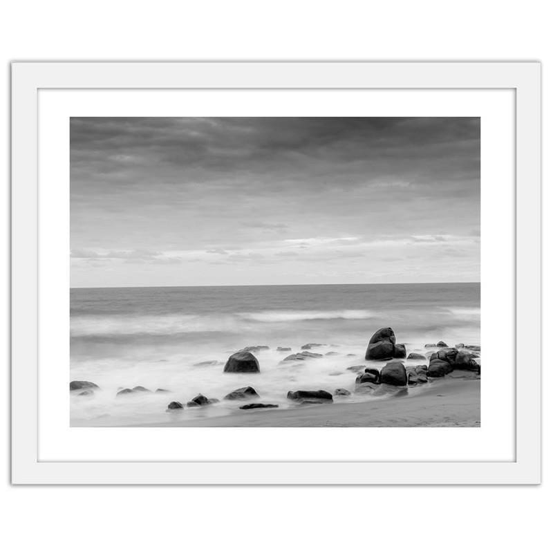 Glezna baltā rāmī - Cloudy sky by the sea  Home Trends DECO
