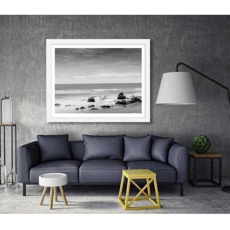 Glezna baltā rāmī - Cloudy sky by the sea  Home Trends DECO