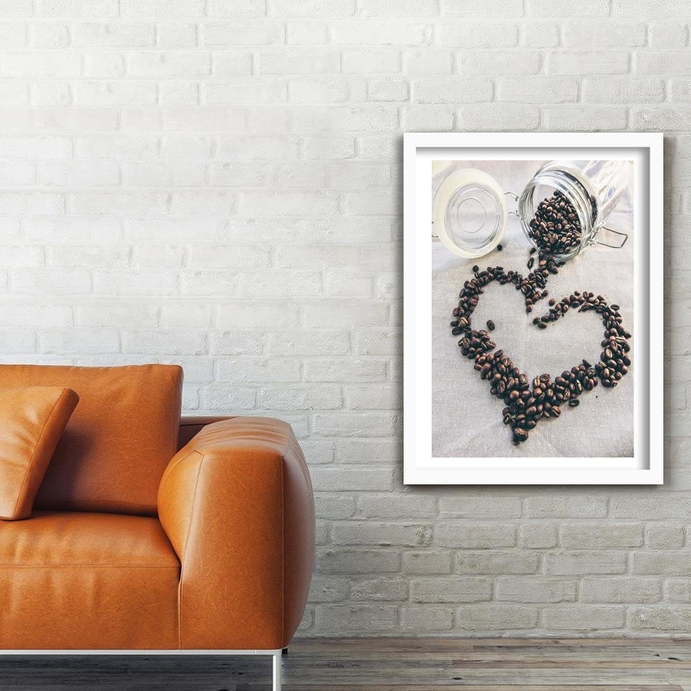 Glezna baltā rāmī - Coffee Love  Home Trends DECO