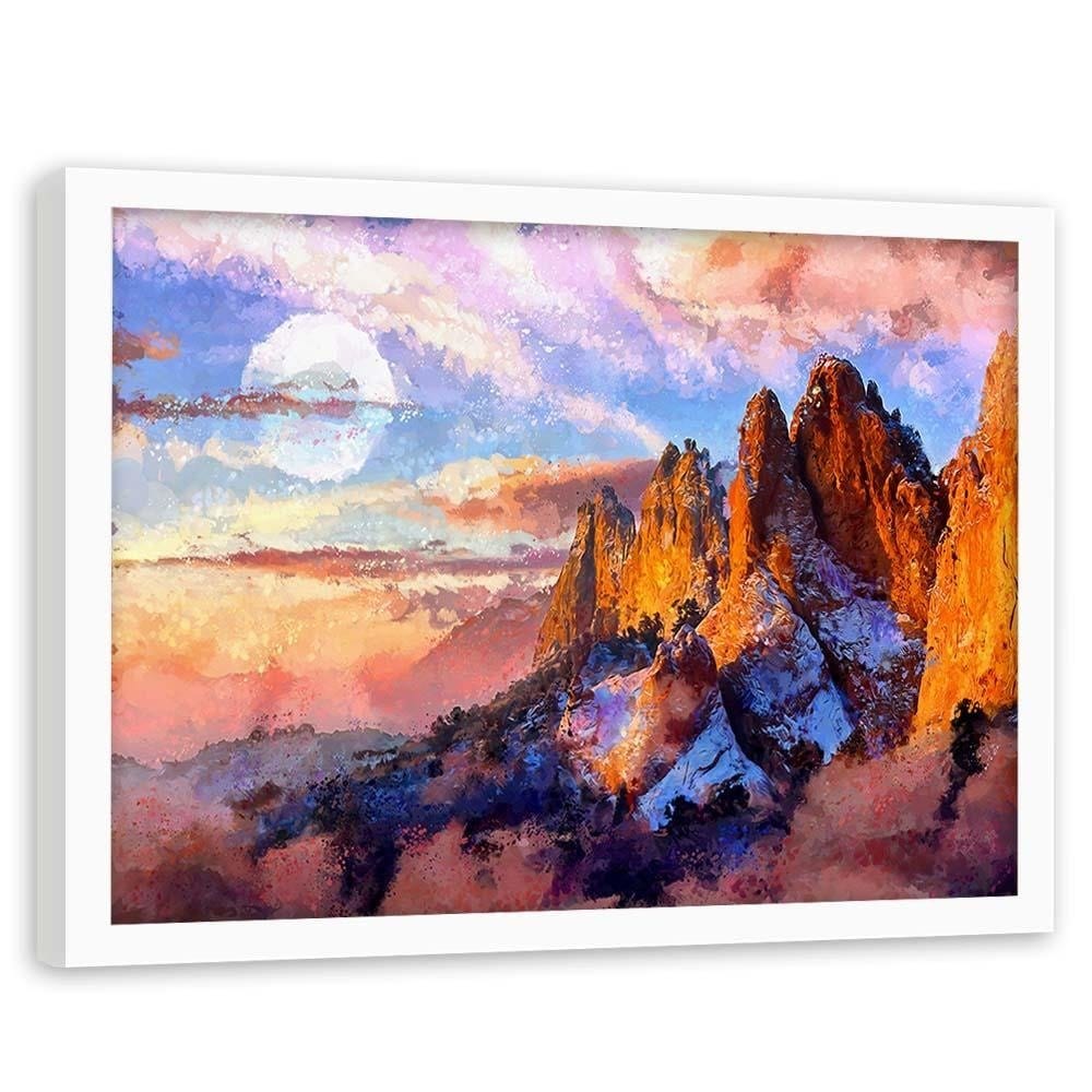 Glezna baltā rāmī - Colorado Mountains  Home Trends DECO