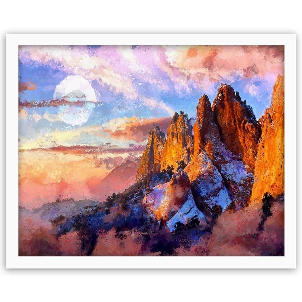 Glezna baltā rāmī - Colorado Mountains  Home Trends DECO