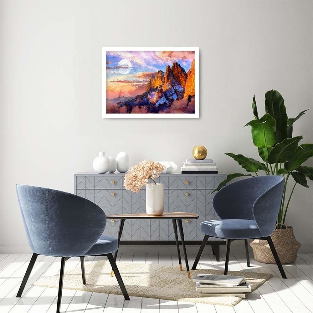 Glezna baltā rāmī - Colorado Mountains  Home Trends DECO