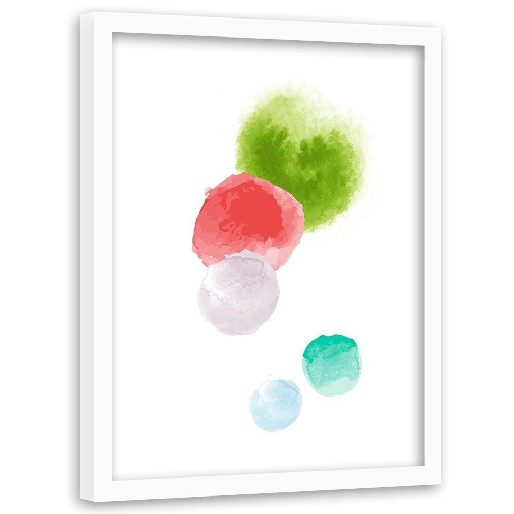 Glezna baltā rāmī - Colored Dots  Home Trends DECO