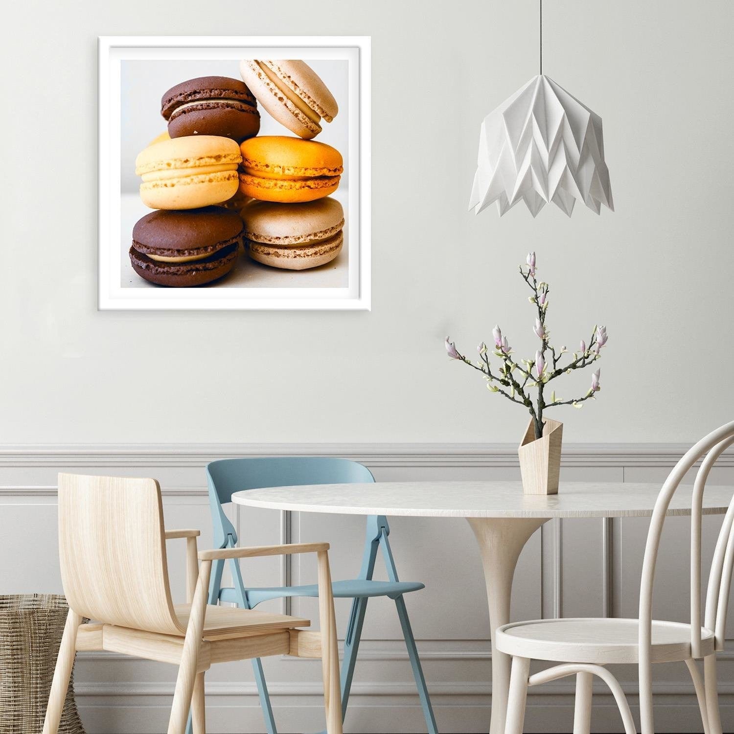 Glezna baltā rāmī - Colored Macaroons 2  Home Trends DECO